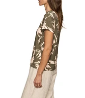 Sanctuary The Perfect Tee Floral Print Crew Neck Short Sleeve Top