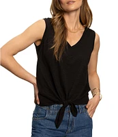 Sanctuary V-Neck Sleeveless Tie Front Tank