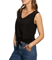 Sanctuary V-Neck Sleeveless Tie Front Tank