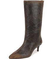 Sarto by Franco Sarto Amari Distressed Leather Mid Dress Boots