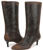 Sarto by Franco Sarto Amari Distressed Leather Mid Dress Boots