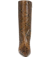 Sarto by Franco Sarto Amari Snake Print Leather Mid Dress Boots