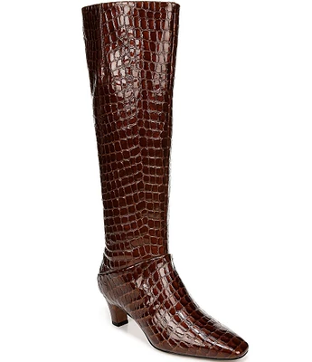 Sarto by Franco Sarto Andria Crocodile Print Leather Wide Calf Tall Boots