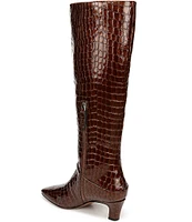 Sarto by Franco Sarto Andria Crocodile Print Leather Wide Calf Tall Boots