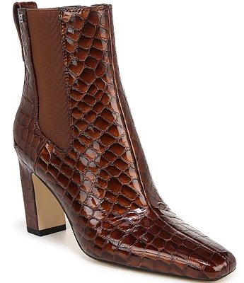 Sarto by Franco Sarto Flexa Bliss Crocodile Embossed Leather Chelsea Booties