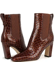 Sarto by Franco Sarto Flexa Bliss Crocodile Embossed Leather Chelsea Booties