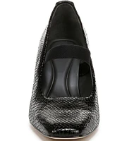 Sarto by Franco Sarto Flexa Bria Snake Embossed Leather Mary Jane Pumps