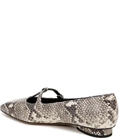 Sarto by Franco Sarto Carmela Snake Print Leather T-Strap Flats