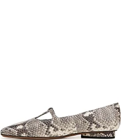 Sarto by Franco Sarto Carmela Snake Print Leather T-Strap Flats