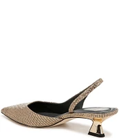 Sarto by Franco Sarto Devin Metallic Printed Leather Kitten Heel Slingback Pumps