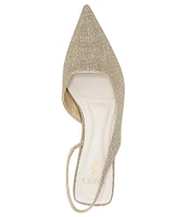 Sarto by Franco Sarto Devin2 Metallic Fabric Kitten Heel Slingback Pumps