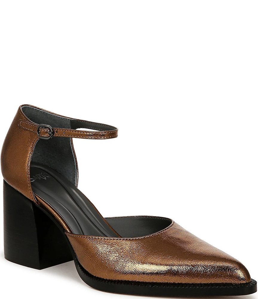 Sarto by Franco Sarto Diona Metallic Leather Ankle Strap Pumps