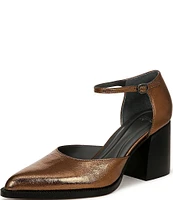 Sarto by Franco Sarto Diona Metallic Leather Ankle Strap Pumps