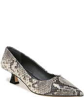 Sarto by Franco Sarto Diva Snake Embossed Leather Kitten Heel Pumps