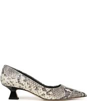 Sarto by Franco Sarto Diva Snake Embossed Leather Kitten Heel Pumps