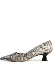 Sarto by Franco Sarto Diva Snake Embossed Leather Kitten Heel Pumps