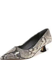 Sarto by Franco Sarto Diva Snake Embossed Leather Kitten Heel Pumps