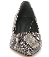 Sarto by Franco Sarto Diva Snake Embossed Leather Kitten Heel Pumps