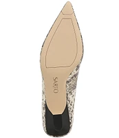 Sarto by Franco Sarto Diva Snake Embossed Leather Kitten Heel Pumps