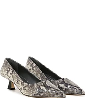 Sarto by Franco Sarto Diva Snake Embossed Leather Kitten Heel Pumps