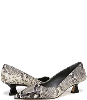 Sarto by Franco Sarto Diva Snake Embossed Leather Kitten Heel Pumps