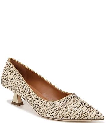 Sarto by Franco Sarto Diva2 Raffia Slip On Kitten Heel Pumps