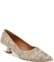 Sarto by Franco Sarto Diva2 Raffia Slip On Kitten Heel Pumps