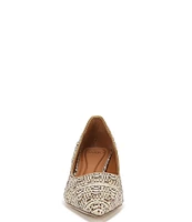 Sarto by Franco Sarto Diva2 Raffia Slip On Kitten Heel Pumps