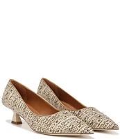 Sarto by Franco Sarto Diva2 Raffia Slip On Kitten Heel Pumps