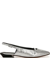 Sarto by Franco Sarto Emma Metallic Leather Buckle Strap Slingback Flats