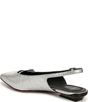 Sarto by Franco Sarto Emma Metallic Leather Buckle Strap Slingback Flats