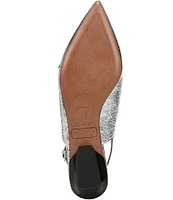 Sarto by Franco Sarto Emma Metallic Leather Buckle Strap Slingback Flats