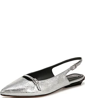 Sarto by Franco Sarto Emma Metallic Leather Buckle Strap Slingback Flats