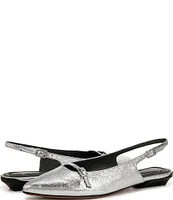 Sarto by Franco Sarto Emma Metallic Leather Buckle Strap Slingback Flats