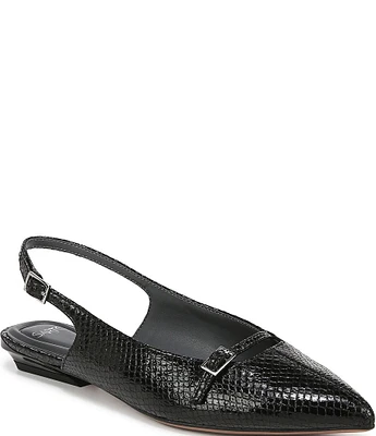 Sarto by Franco Sarto Emma Snake Print Leather Slingback Flats