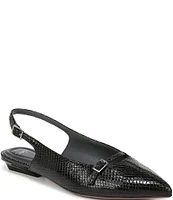 Sarto by Franco Sarto Emma Snake Print Leather Slingback Flats