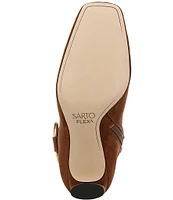 Sarto by Franco Sarto Flexa Elia O-Ring Ankle Strap Suede Dress Booties