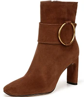 Sarto by Franco Sarto Flexa Elia O-Ring Ankle Strap Suede Dress Booties