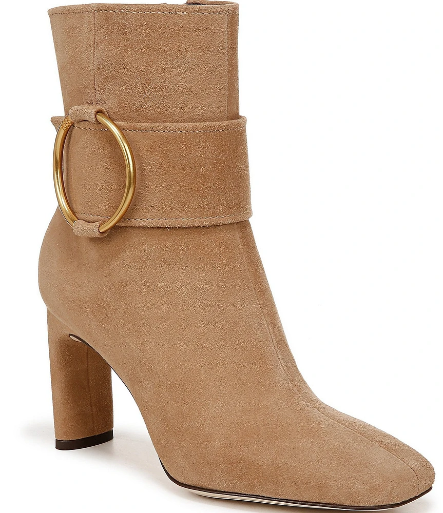 Sarto by Franco Sarto Flexa Elia O-Ring Ankle Strap Suede Dress Booties