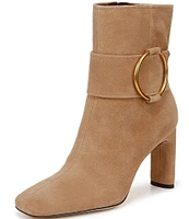 Sarto by Franco Sarto Flexa Elia O-Ring Ankle Strap Suede Dress Booties