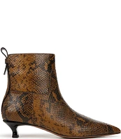 Sarto by Franco Sarto Mala Snake Print Leather Kitten Heel Ankle Dress Booties