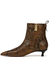 Sarto by Franco Sarto Mala Snake Print Leather Kitten Heel Ankle Dress Booties