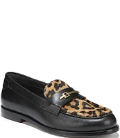 Sarto by Franco Sarto Riley2 Leather Leopard Print Calf Hair Loafers