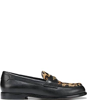 Sarto by Franco Sarto Riley2 Leather Leopard Print Calf Hair Loafers