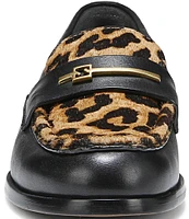 Sarto by Franco Sarto Riley2 Leather Leopard Print Calf Hair Loafers