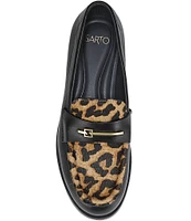 Sarto by Franco Sarto Riley2 Leather Leopard Print Calf Hair Loafers