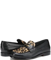 Sarto by Franco Sarto Riley2 Leather Leopard Print Calf Hair Loafers