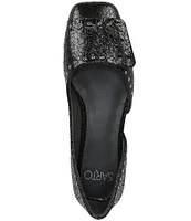 Sarto by Franco Sarto Tracy Embellished Leather Square Toe Dress Flats