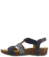 SAS Clover Snake Print Accent Leather Sandals