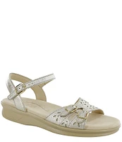 SAS Duo Linen Print Metallic Leather Sandals